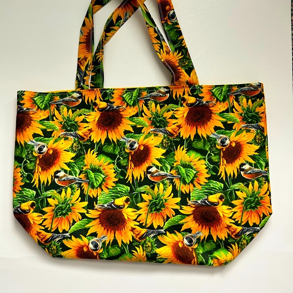 Relisted See New Listing Handmade Tote Bag Fabric Sunflower All Purpose Reusable - Picture 5 of 5